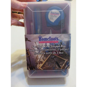 Home Tools - 5 pc Tool Kit & Storage Box - New